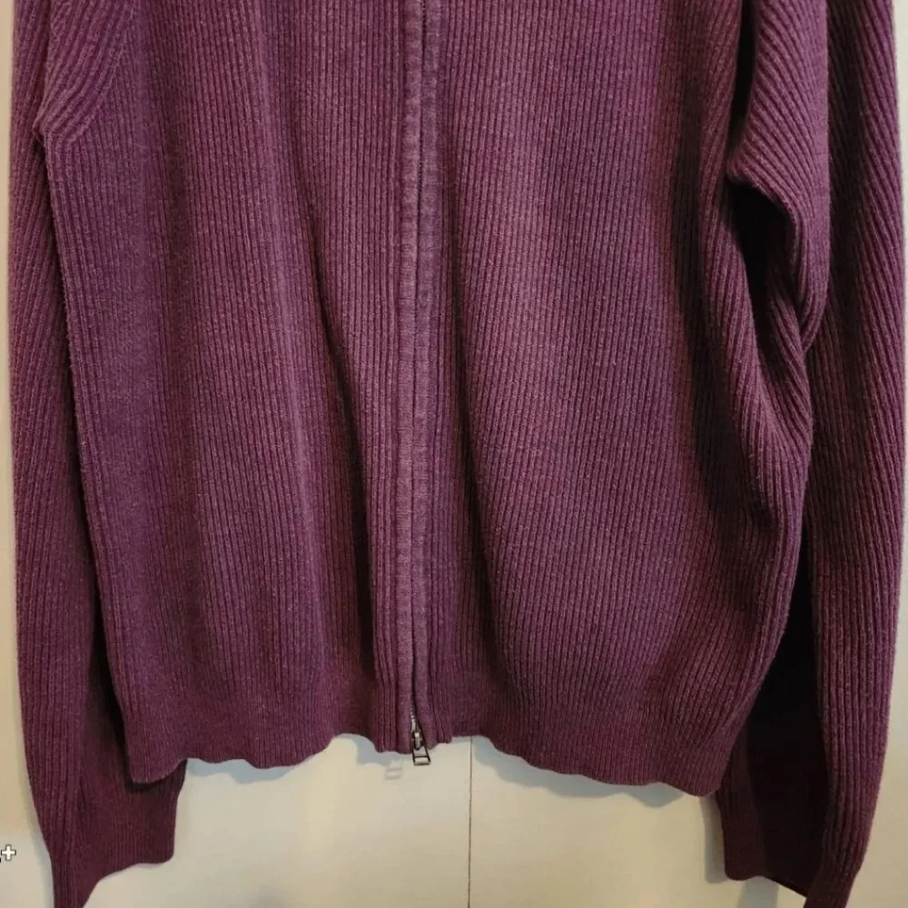 C9 Men's Izod burgundy zip up ribbed sweater knit cardigan size XL